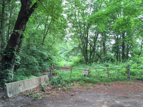 parking area and trail start at Meadow Brook in northeastern Massachusetts