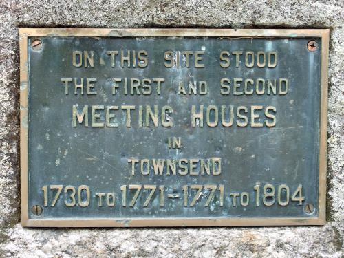 plaque in April at Meetinghouse Park in northeast Massachusetts