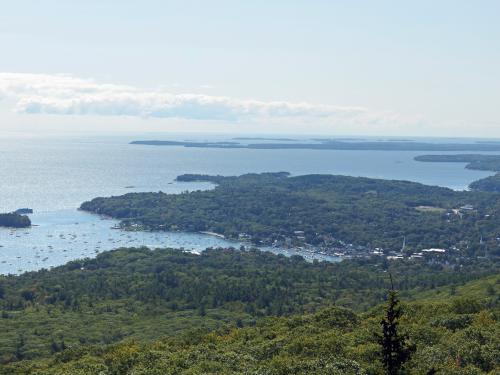 view of Camden in September from Ocean Lookout on Mount Megunticook in Maine