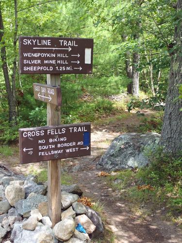 trail signage at Middlesex Fells Reservation in eastern Massachusetts