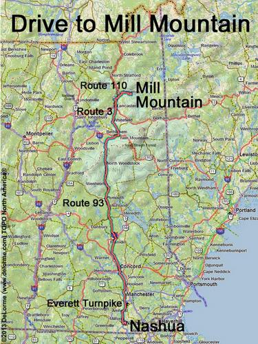 Mill Mountain drive route