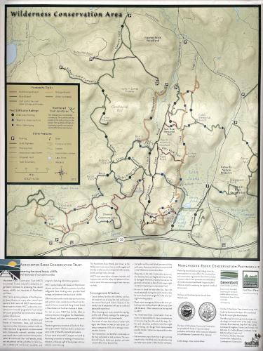 map of Manchester-Essex Wilderness Conservation Area near Essex in northeast Massachusetts