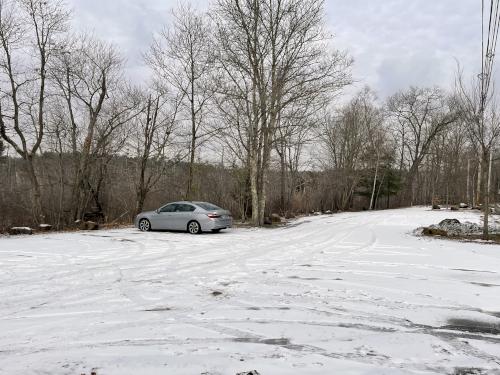 parking in January at Manchester-Essex Wilderness Conservation Area near Essex in northeast Massachusetts