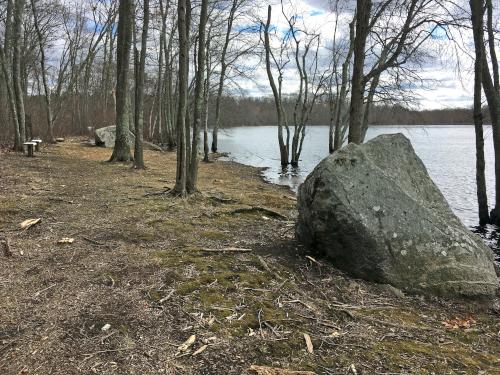 Two Brothers Rocks at Minnie Reid Conservation Area in northeastern Massachusetts