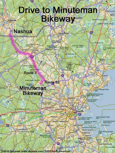 Minuteman Bikeway drive route