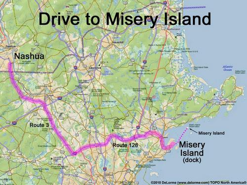 Misery Island drive route