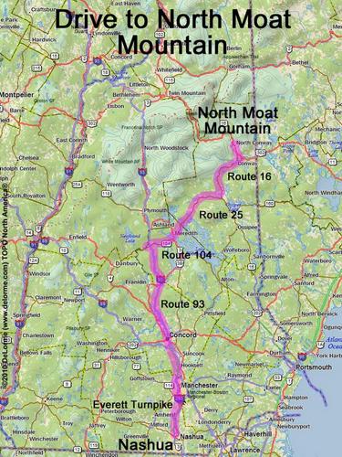 North Moat Mountain drive route