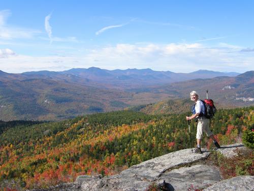 hiking Moat Mountain in New Hampshire during fall foliage season