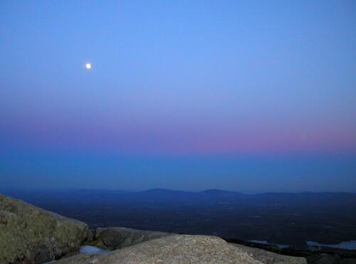 moonrise on Mount Monadnock NH