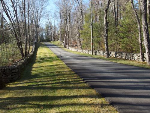  private-home driveway in December crossing the Monadnock Recreational Rail Trail near Jaffrey in southern New Hampshire