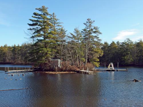  lake view from the Monadnock Recreational Rail Trail in December near Jaffrey in southern New Hampshire