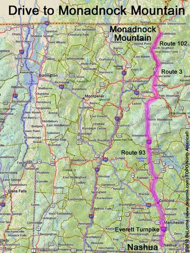 Mount Monadnock drive route