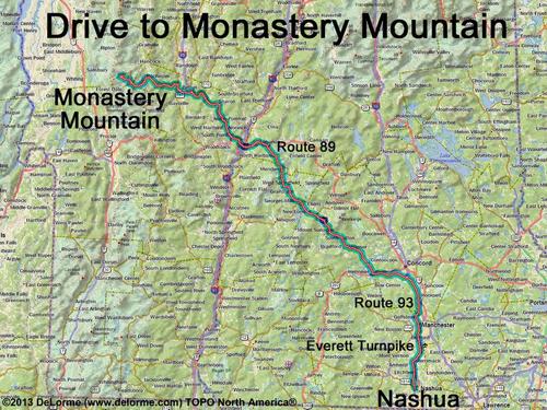 Monastery Mountain drive route