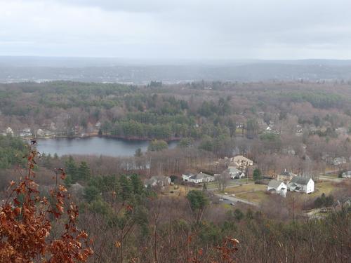 view east from a near-summit ledge on North Monoosnoc Hill at Leominster, MA