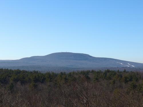view of Wachusett Mountain from South Monoosnoc Hill at Leominster, MA