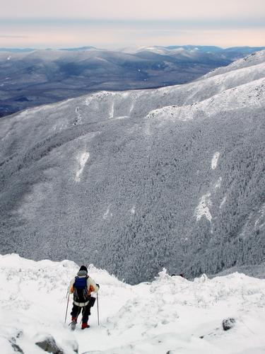 winter hiking on Mount Monroe in New Hampshire
