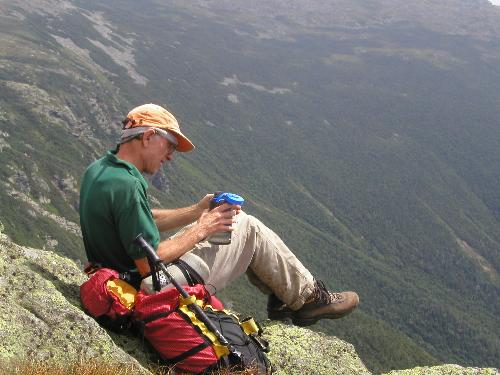 lunch on the edge of Mount Monroe in New Hampshire