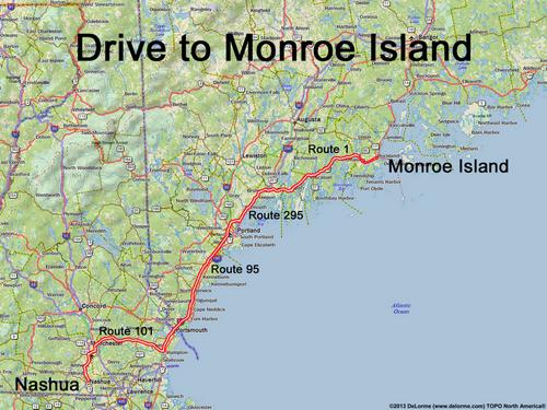 Monroe Island drive route