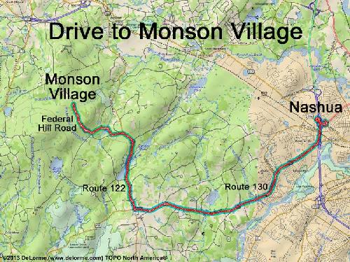 Monson Village drive route
