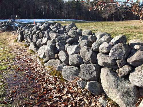 stone wall at Monson Village in southern New Hampshire