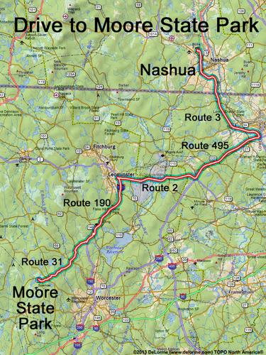 Moore State Park drive route