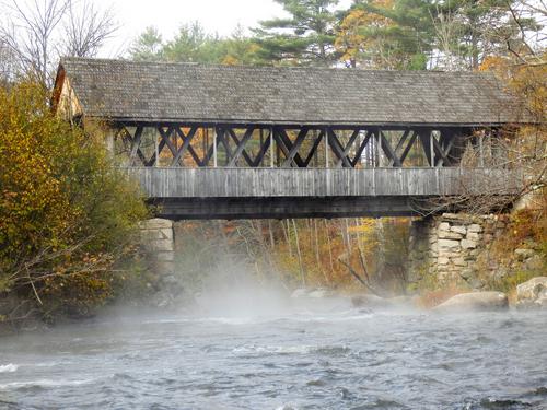 Packard Hill Covered Bridge in October in Lebanon New Hampshire