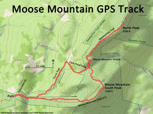 GPS track to Moose Mountain NH