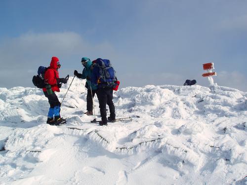Mount Moosilauke summit in winter in New Hampshire