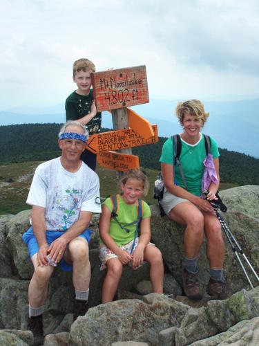 hikers at the summit of Mount Moosilauke in New Hampshire