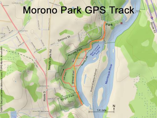 GPS track at Morono Park near Concord in southern New Hampshire
