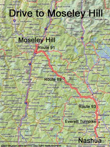 Moseley Hill drive route