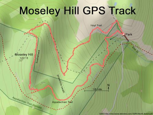 GPS track in November at Moseley Hill in eastern VT