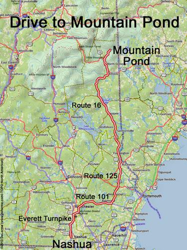 Mountain Pond drive route