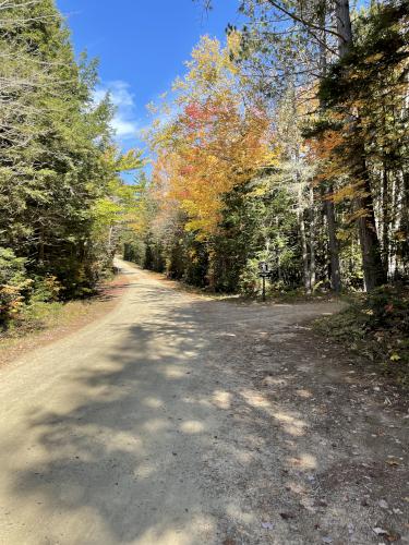 access road in October to Mountain Pond in New Hampshire