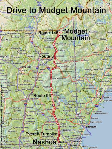 Mudget Mountain drive route