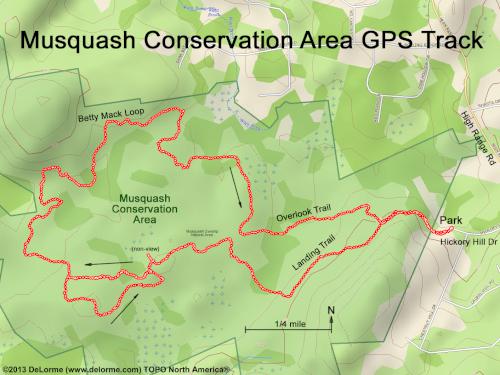 GPS track at Musquash Conservation Area in Londonderry NH