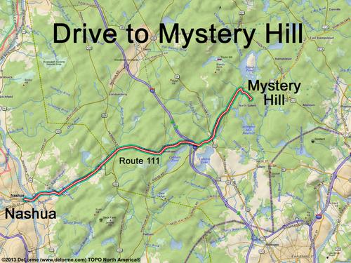 Mystery Hill drive route