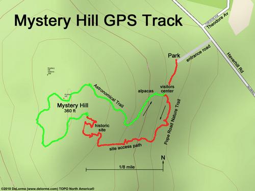 GPS track to Mystery Hill in America's Stonehenge at Salem in New Hamspire