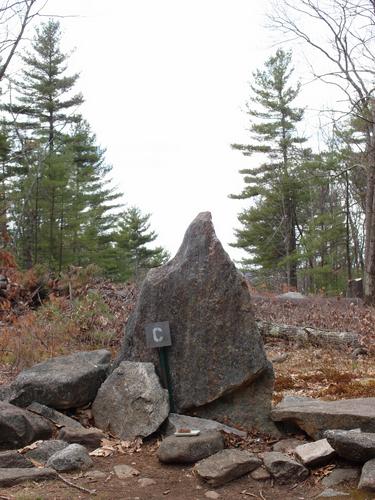 astronomical alignment stone at America's Stonehenge historical site on Mystery Hill at Salem in New Hampshire