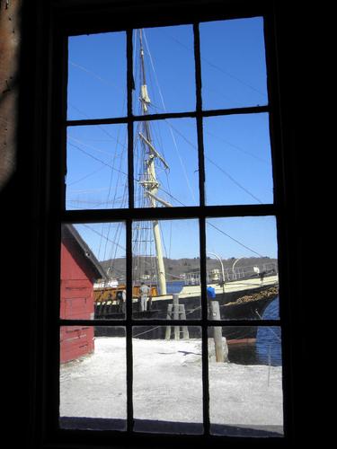 view from Mystic Seaport building in Connecticut