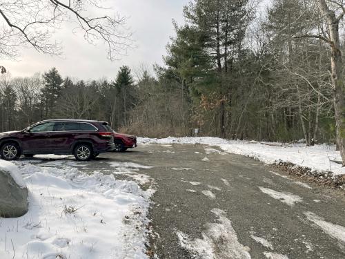 parking in January at Nagog Hill Conservation Land in northeast MA