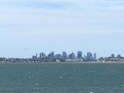 Boston in March as seen from Nahant Beach in eastern MA
