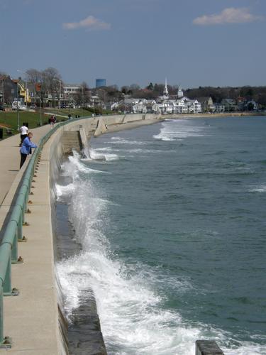 King's Beach promenade in April in Massachusetts