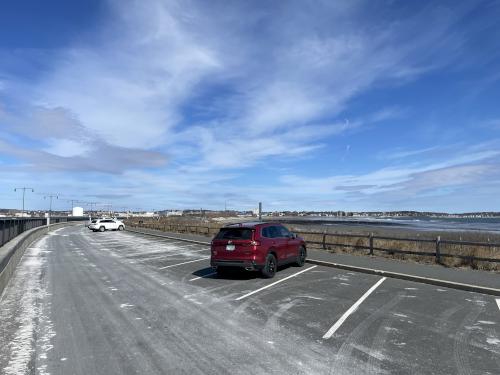 parking in March at Nahant Beach in eastern MA
