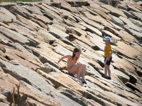 kids at Waterfront Park at Lynn Harbor in Massachusetts