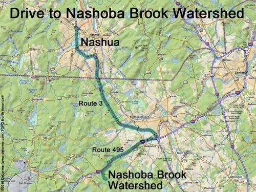 Nashoba Brook Watershed drive route