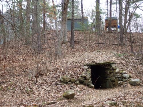 stone chamber at Nashoba Brook Conservation Land in northeastern Massachusetts