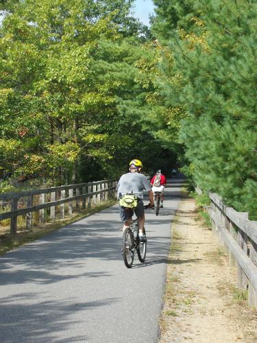 bikers on the Nashua River Rail Trail in Massachusetts