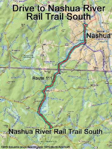 nashua river rail trail south drive route