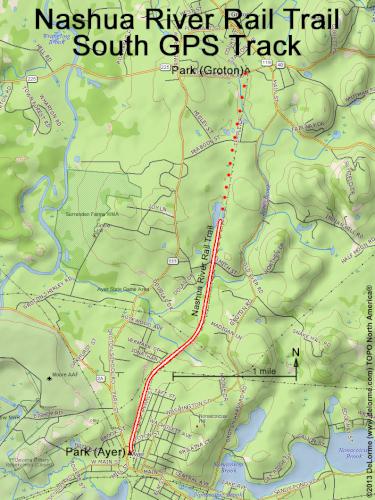 Nashua River Rail Trail South gps track